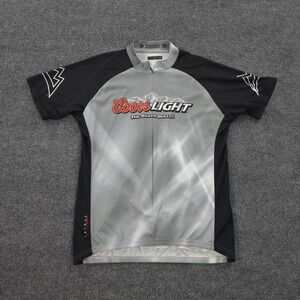 Primal Jersey Mens XL Grey Coors Light Performance Cycling Full Zip Shirt